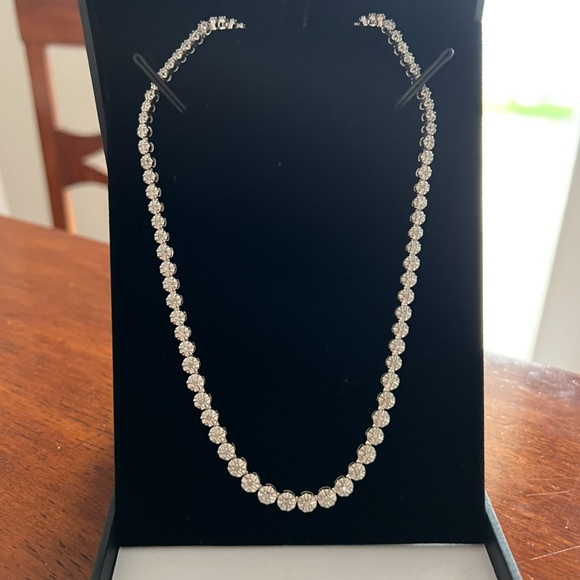 Sonatina Jewelry - Sterling Silver & 1 TCW Diamond Tennis Necklace